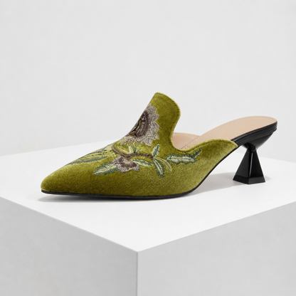 Harriet Embroidered Pointed Mules
