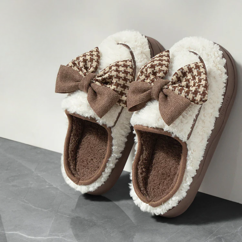 Bow Teddy Slippers