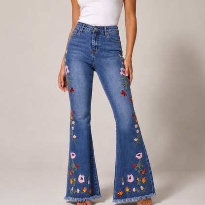 Flora Embroidered Flare Jeans