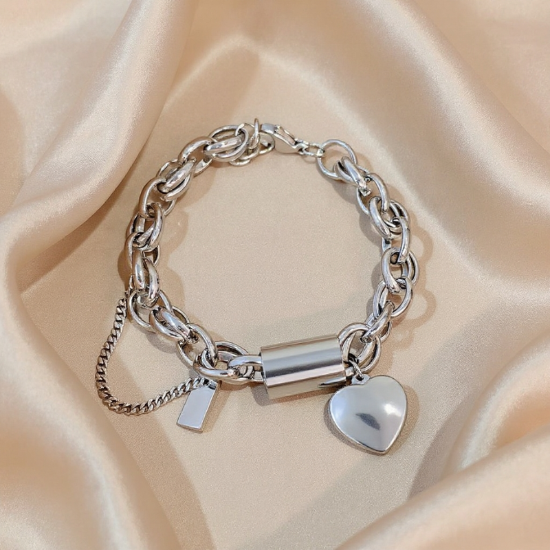 Heart Lock Charm Bracelet