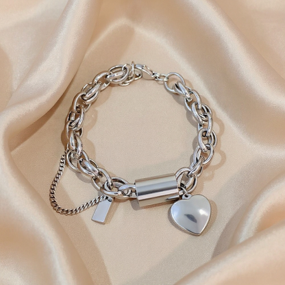 Heart Lock Charm Bracelet