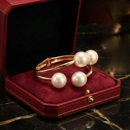 Aura Double Pearl Bangle