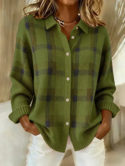 Anna Plaid Knit Cardigan