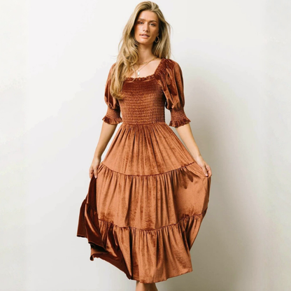Esmeralda Velvet Ruffle Dress