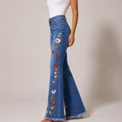 Flora Embroidered Flare Jeans