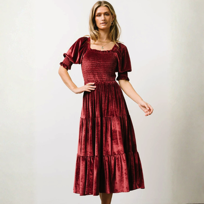Esmeralda Velvet Ruffle Dress