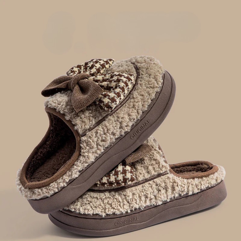Bow Teddy Slippers