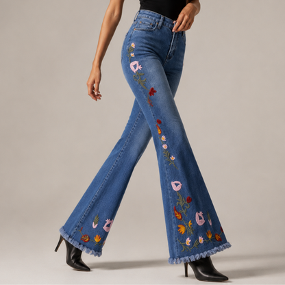 Flora Embroidered Flare Jeans