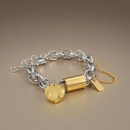 Heart Lock Charm Bracelet