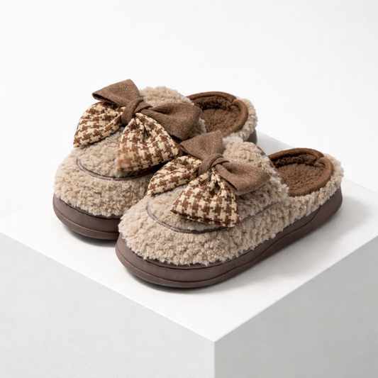 Bow Teddy Slippers