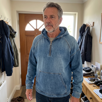 Lachlan Half-Zip Denim Jacket