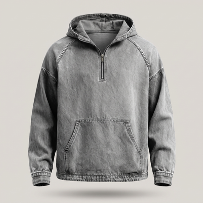 Lachlan Half-Zip Denim Jacket