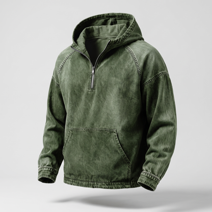Lachlan Half-Zip Denim Jacket