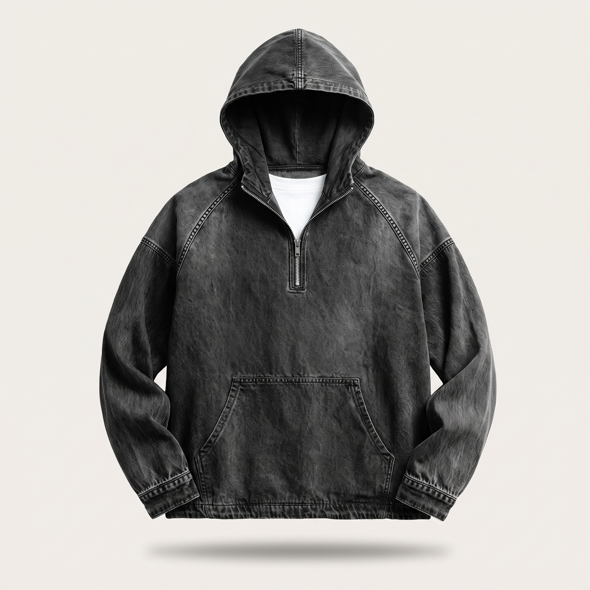 Lachlan Half-Zip Denim Jacket