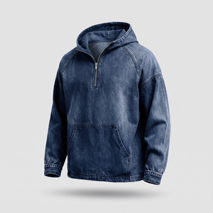 Lachlan Half-Zip Denim Jacket