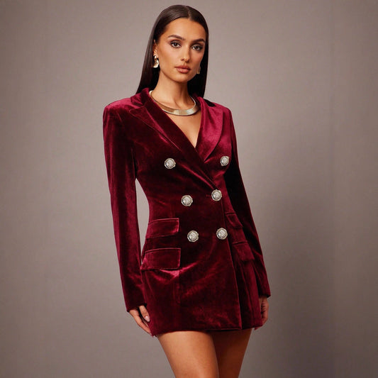 Aurora Velvet Blazer Minidress