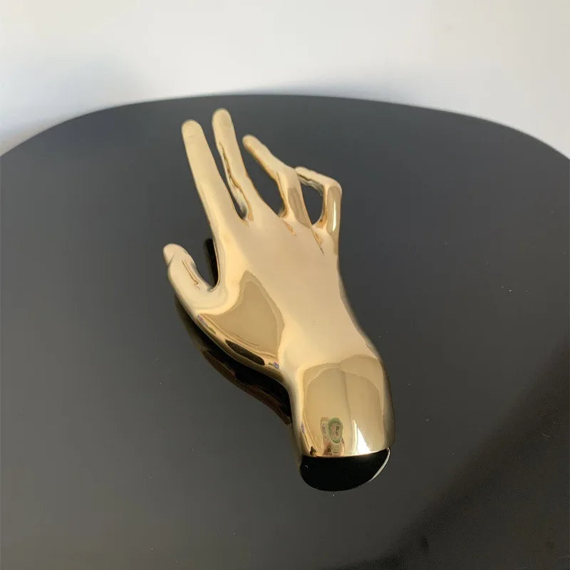 Metal Hand Brooch
