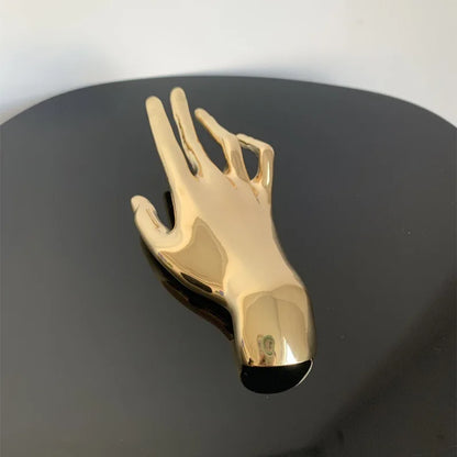 Metal Hand Brooch