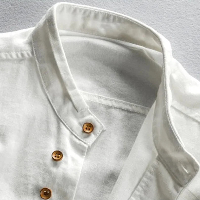 Ashton Stand Collar Cotton Shirt