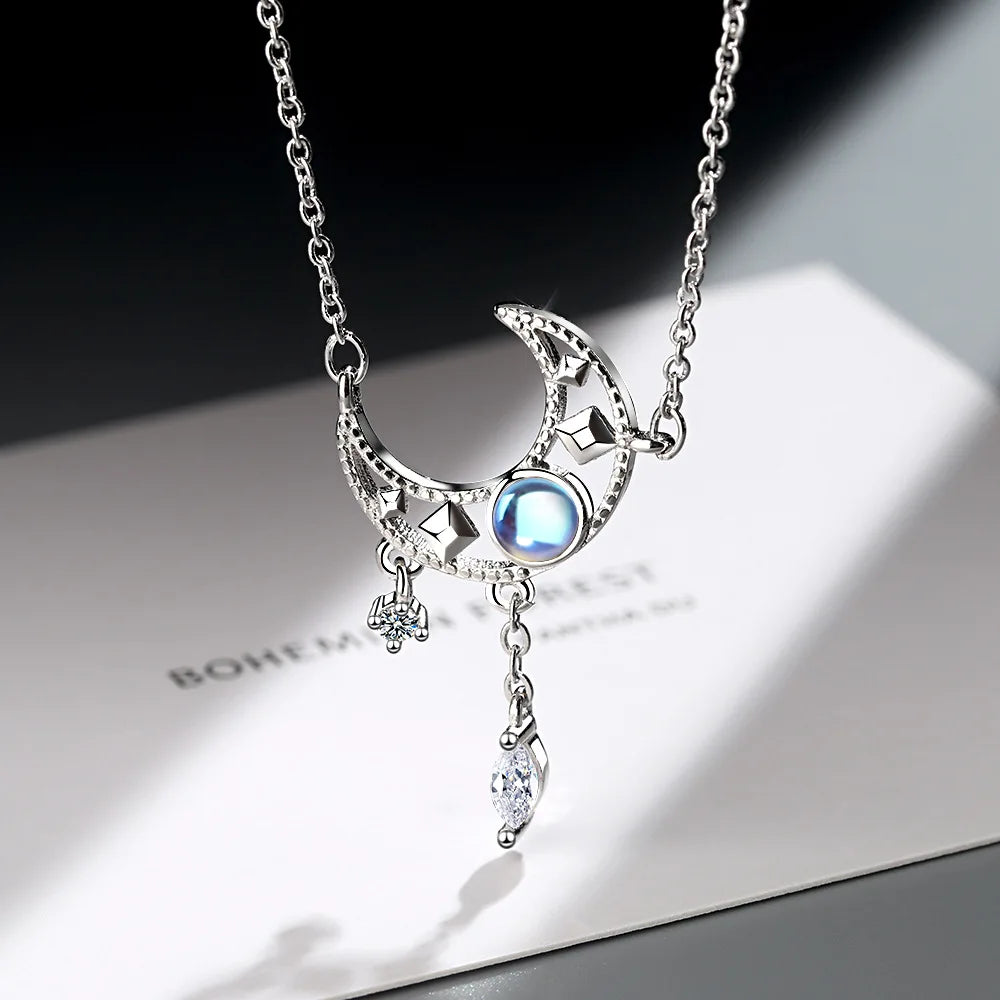 Luce di Luna 925 Silver Earrings & Necklace