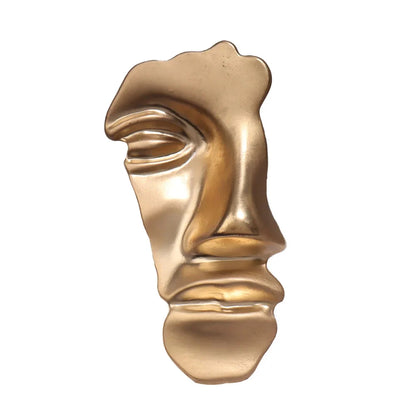 Gold-Tone Face Brooch