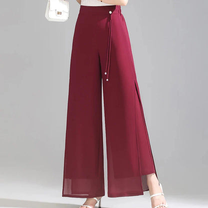 Olivia Chiffon Wide-Leg Pants