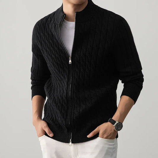 Zack Cable-Knit Wool Cardigan