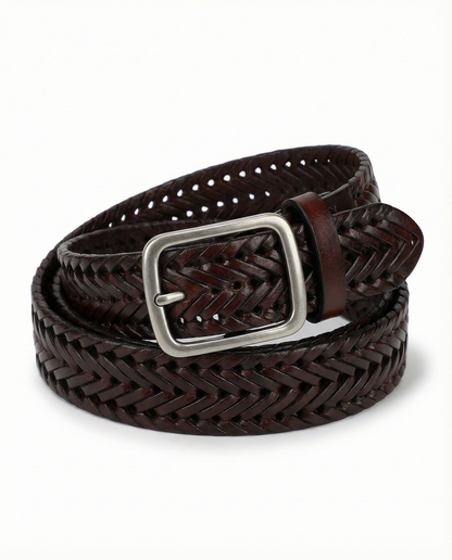 Braided Leather Stretch Belt