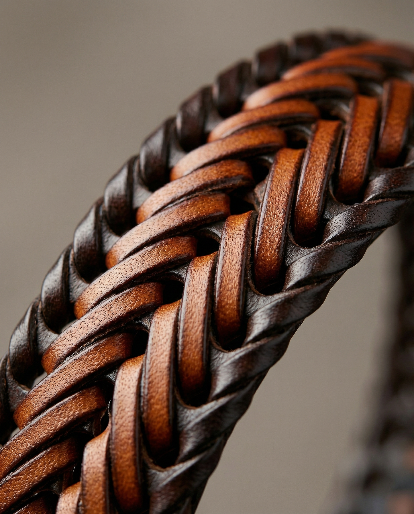 Braided Leather Stretch Belt