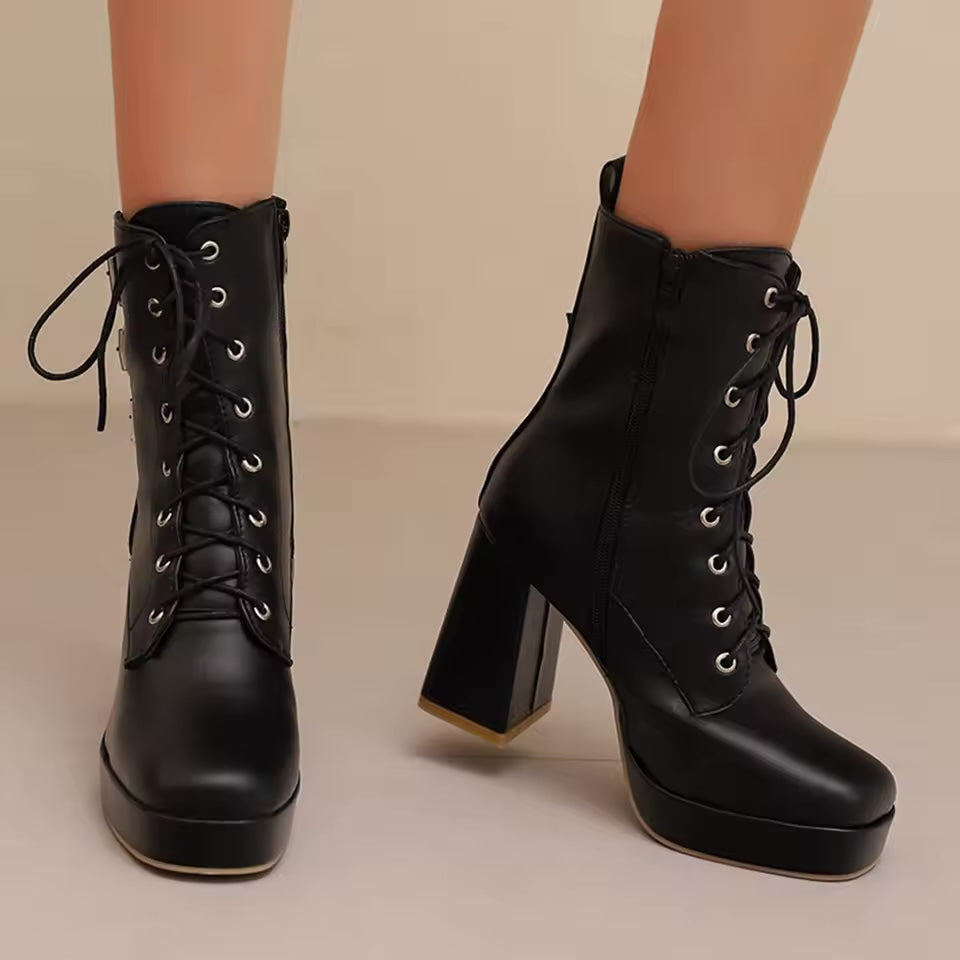 Elvira Chunky Heel Boots
