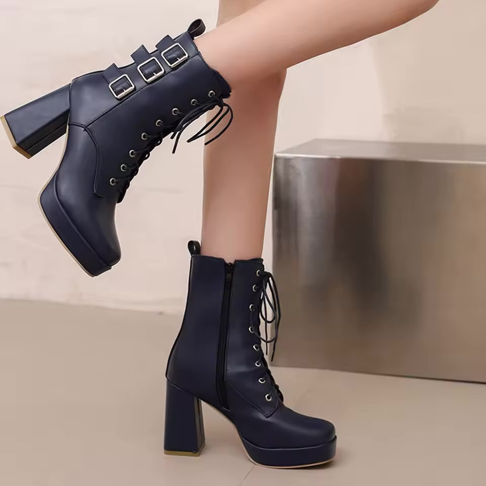 Elvira Chunky Heel Boots