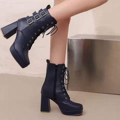 Elvira Chunky Heel Boots