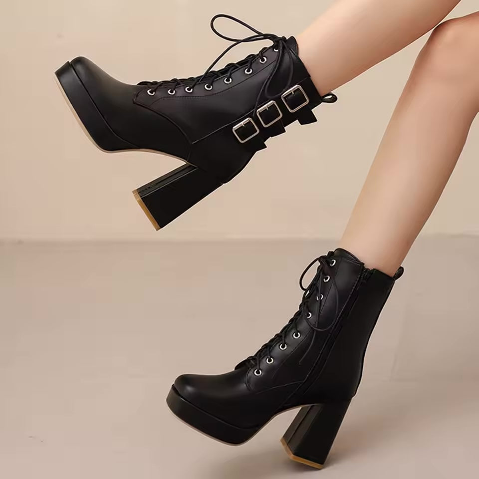 Elvira Chunky Heel Boots